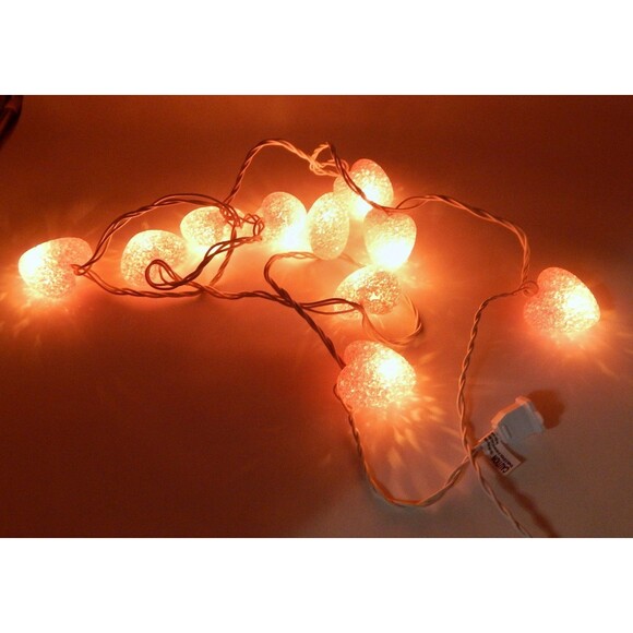Melted Popcorn Pink Hearts String 10 Light Set Replacement Bulbs - Picture 4 of 5